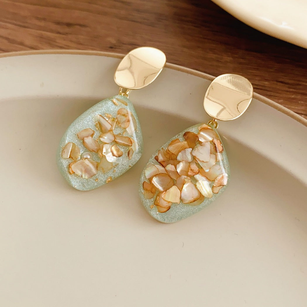 Earwish - Vintage French Style Resin Oval Earrings