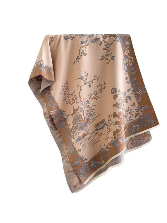 Scarvii - Landscape Pattern Fringed Scarf