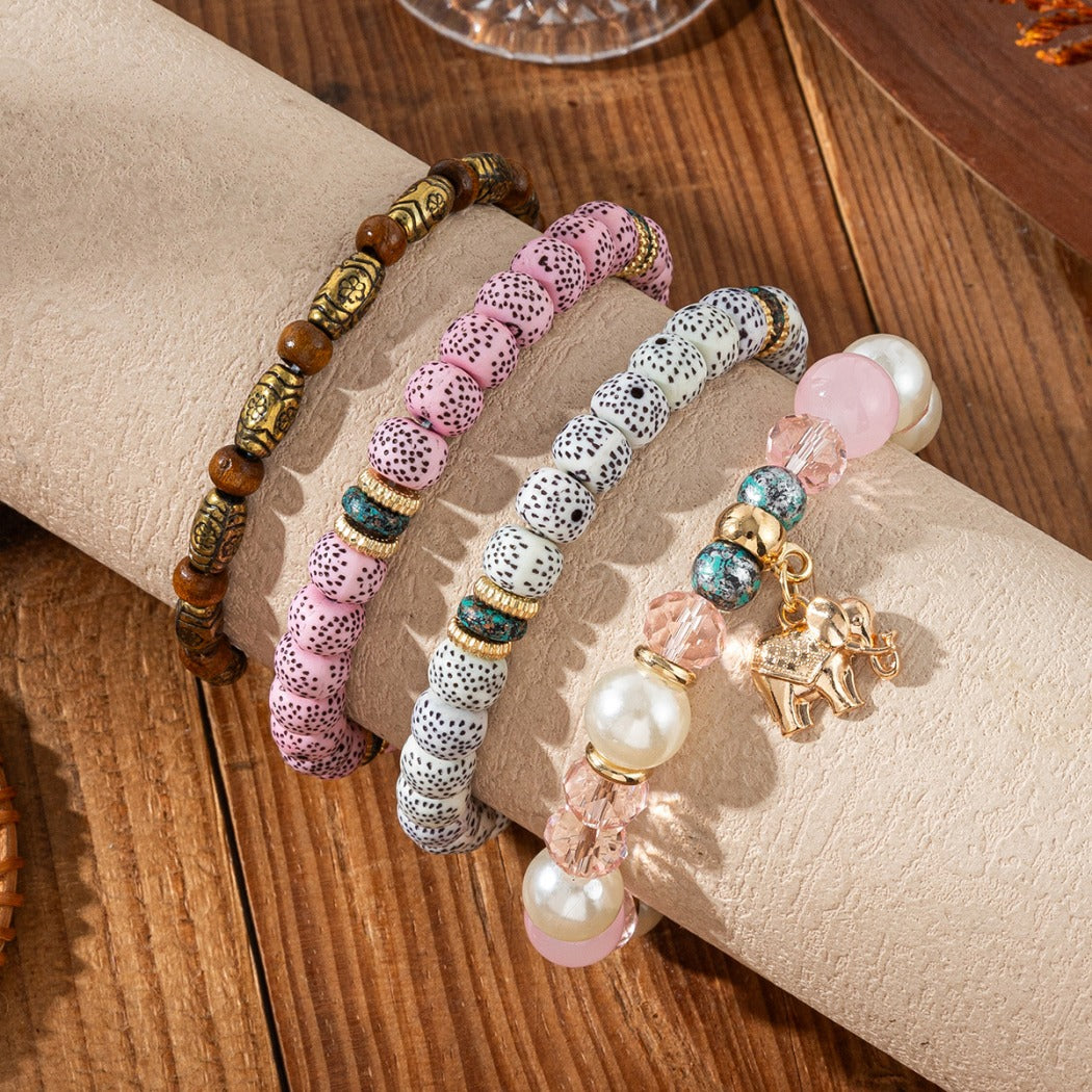 Bauai - 4 In 1 Boho Beaded Bracelet Set - Vintage & Stylish