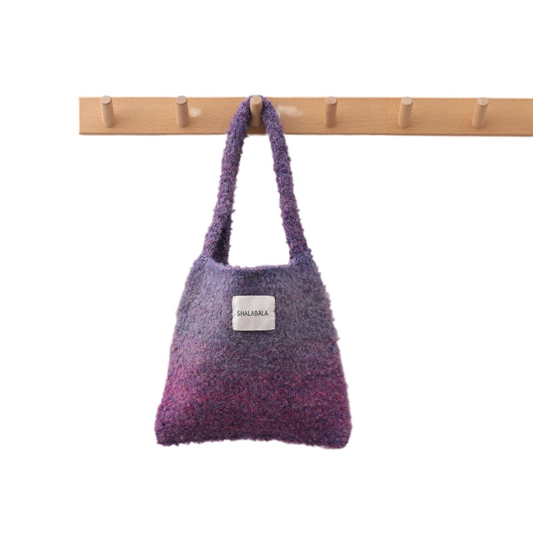 Cosbai - Vintage Ombre Knit Shoulder Bag - Simple & Stylish