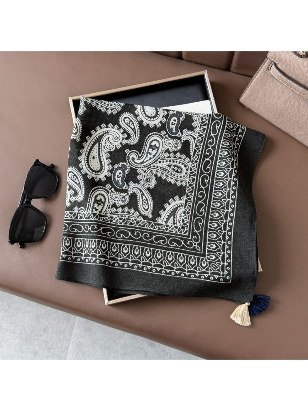 Scarvii - Paisley Border Square Scarf