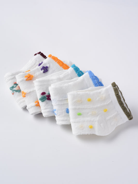 Rufia- Colorful Lace Trim Summer Low-Cut Socks