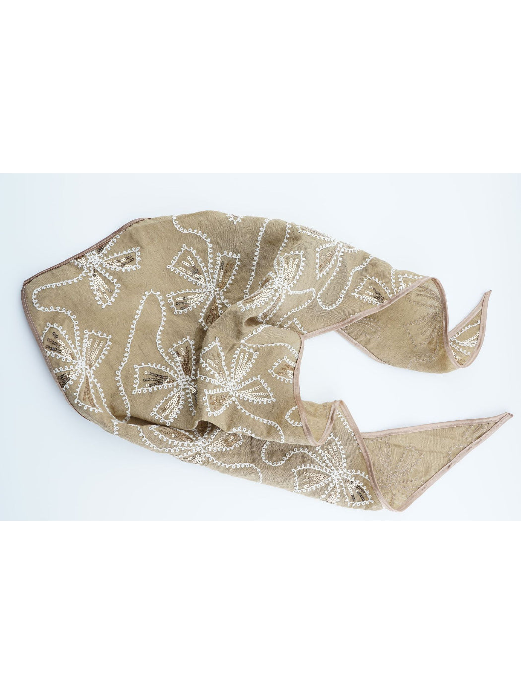 Scarvii - Embroidered Daisy Vine Triangle Scarf