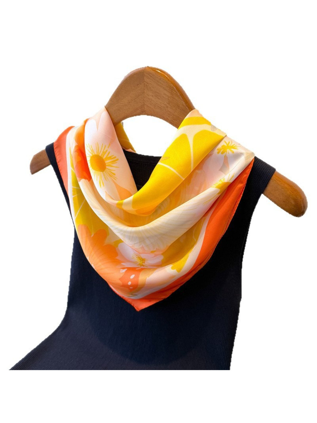 Scarvii - Floral Citrus Print Square Scarf