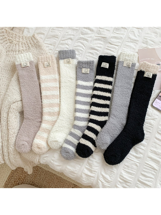 Rufia - Plush Striped Sleep Socks