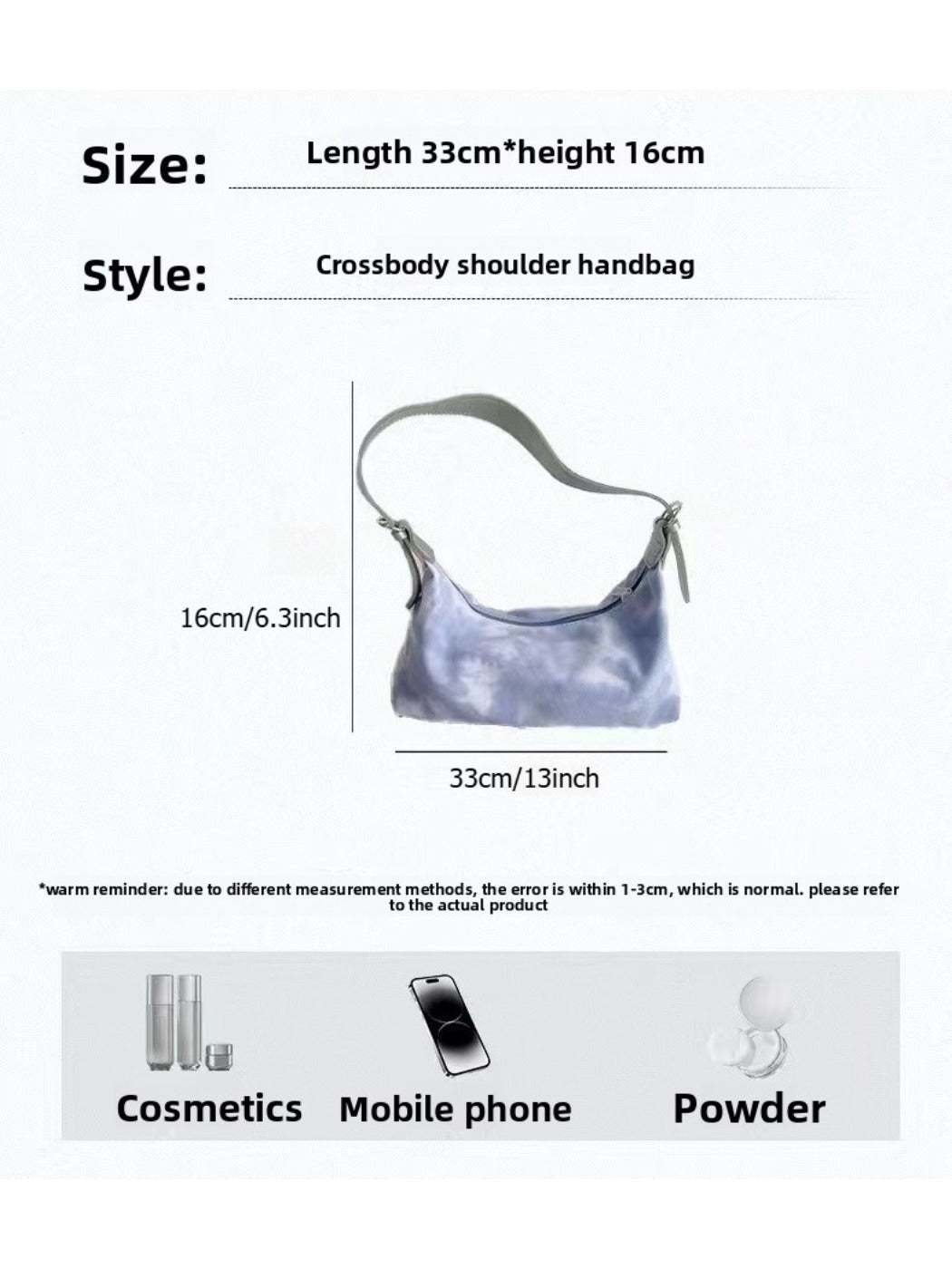 Cosbai - Tie-Dye Foldable Crossbody Canvas Bag