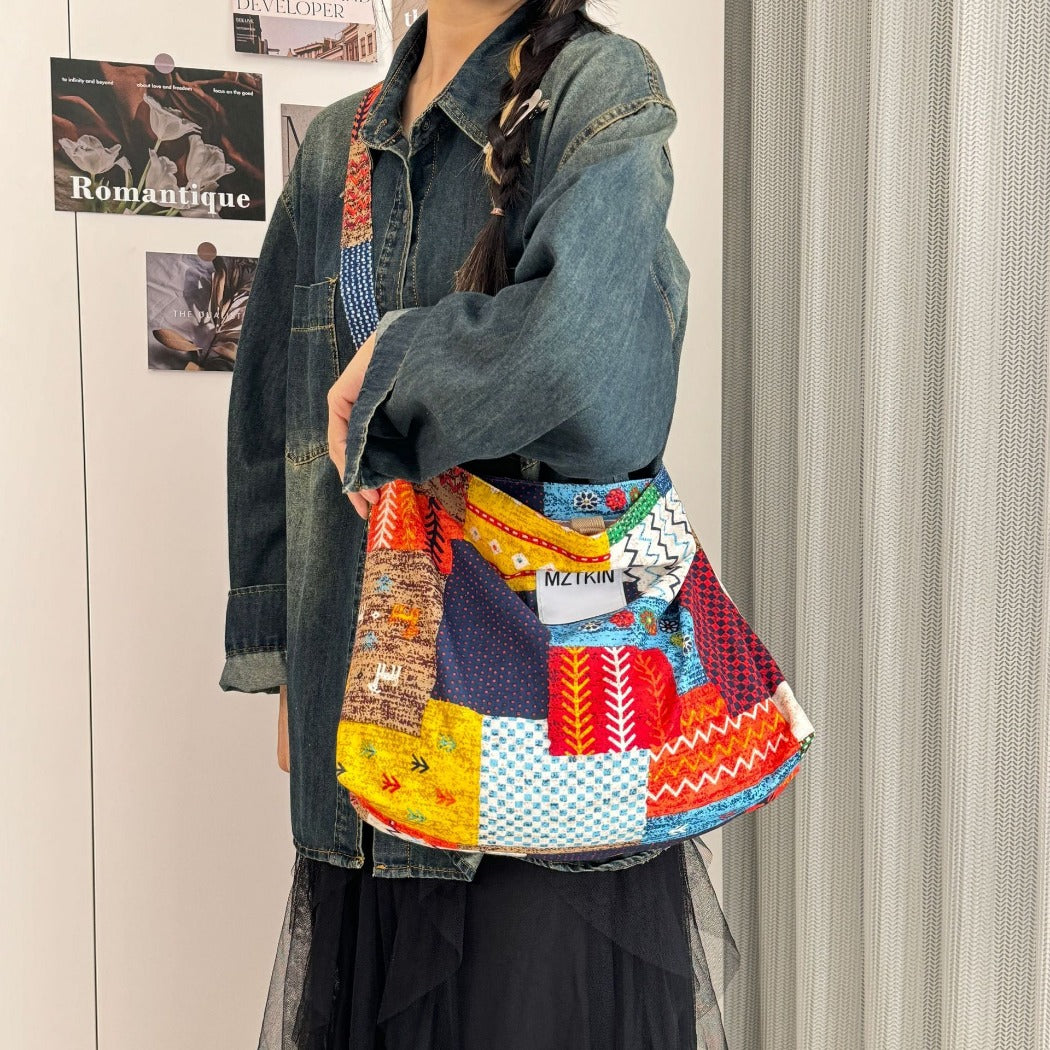 Cosbai - Patchwork Crossbody Bag - Large & Unique