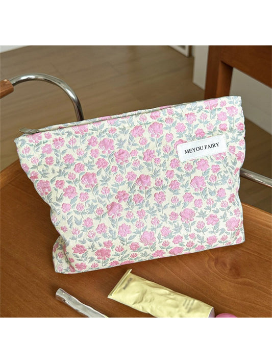 Cosbai Pink Ditsy Floral Cosmetic Bag product image