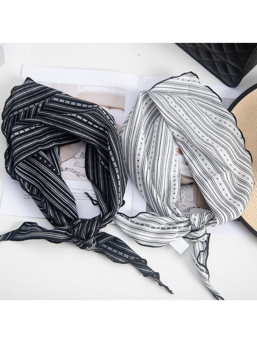Scarvii - Striped Triangle Neck Scarf