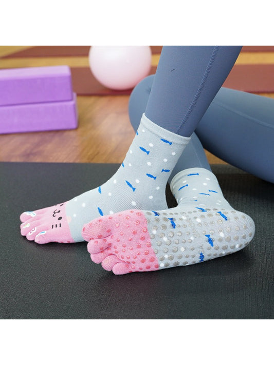Rufia - Cat Face Five-Toe Yoga Grip Socks