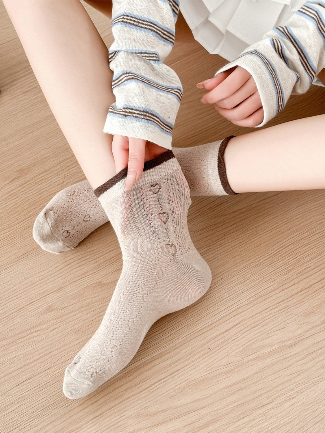 Rufia - Ribbed White Mid-Calf Socks product image 8