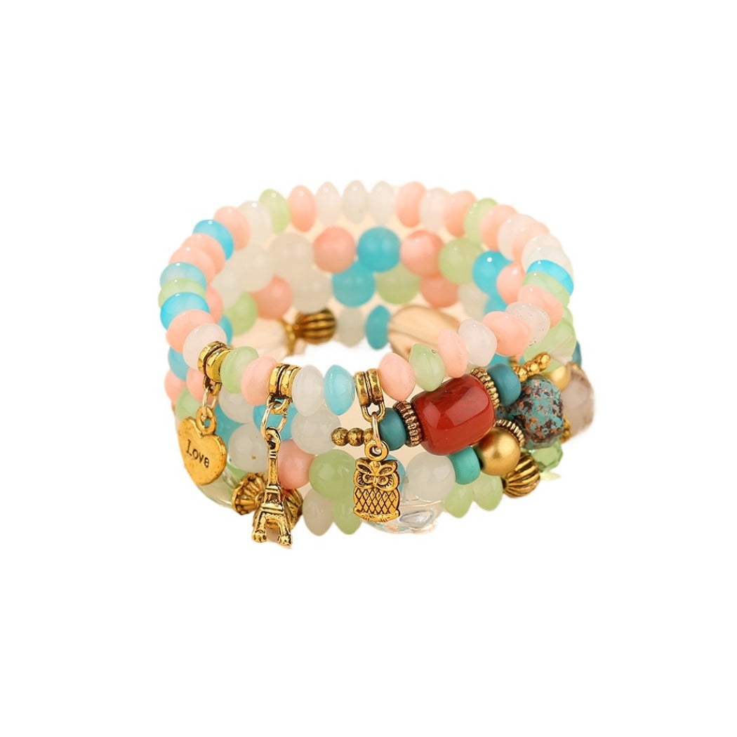 Bauai - 4-in-1 Stylish Charm Stackable Bracelet Set With Pendants