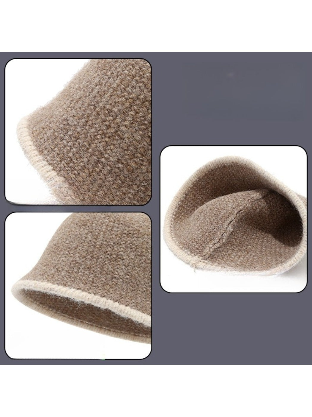 Haila - Color-Block Knitted Bucket Hat for Women