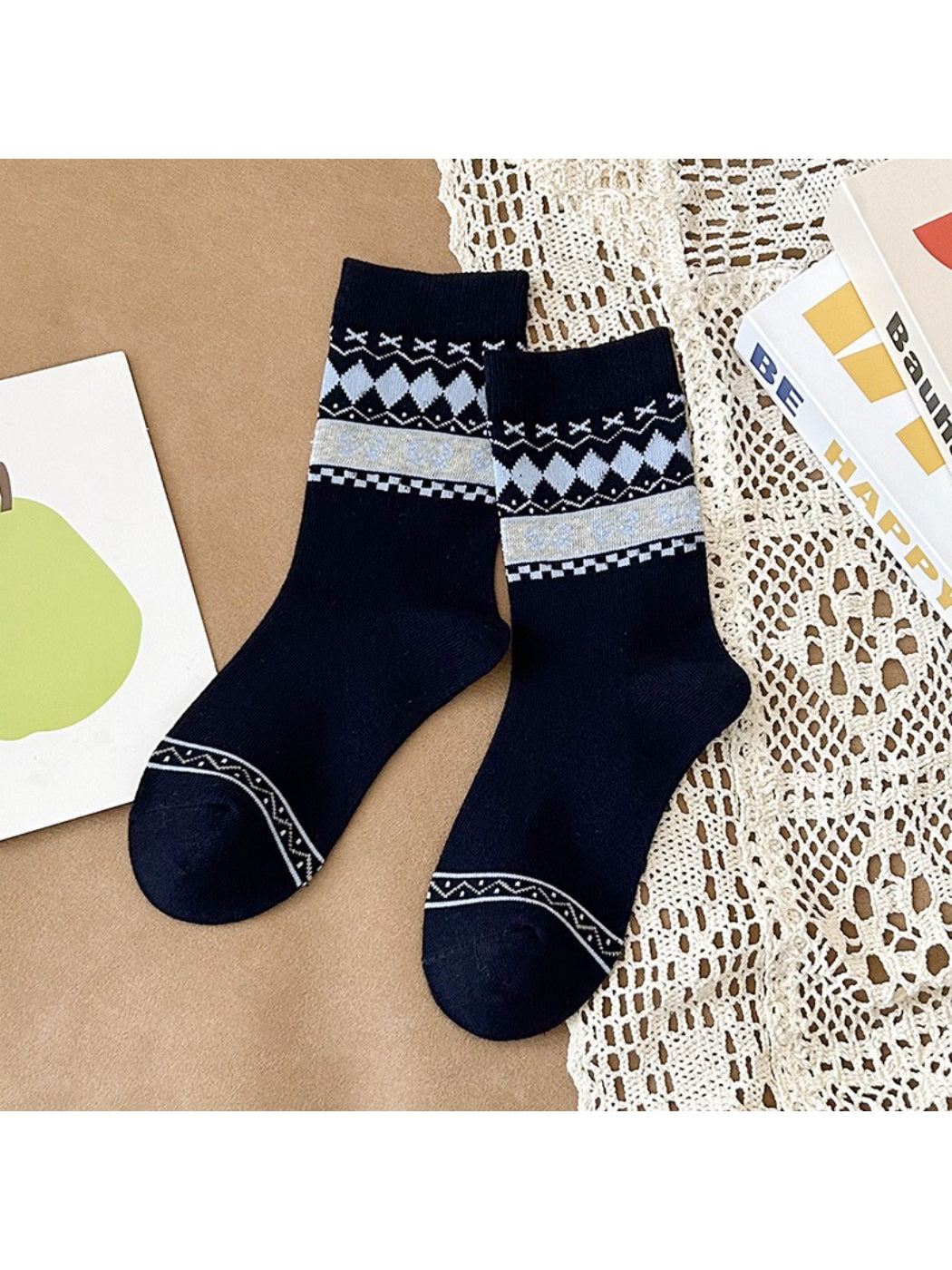 Rufia - Fair Isle Style Pattern Crew Socks product image 8