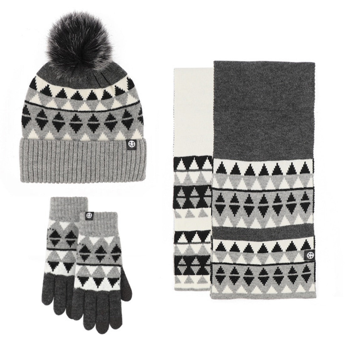 Valentine's Day 3-Piece Set: Knitted Hat, Scarf, and Gloves