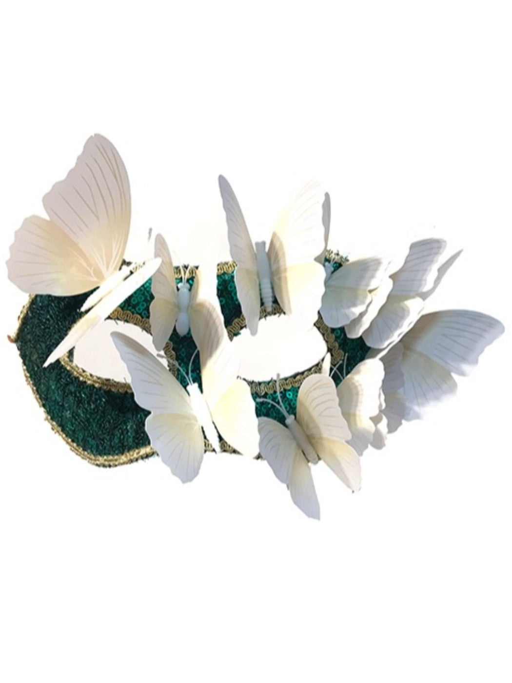 Bauai - Dramatic Delicate Green Butterfly Half-Face Mask