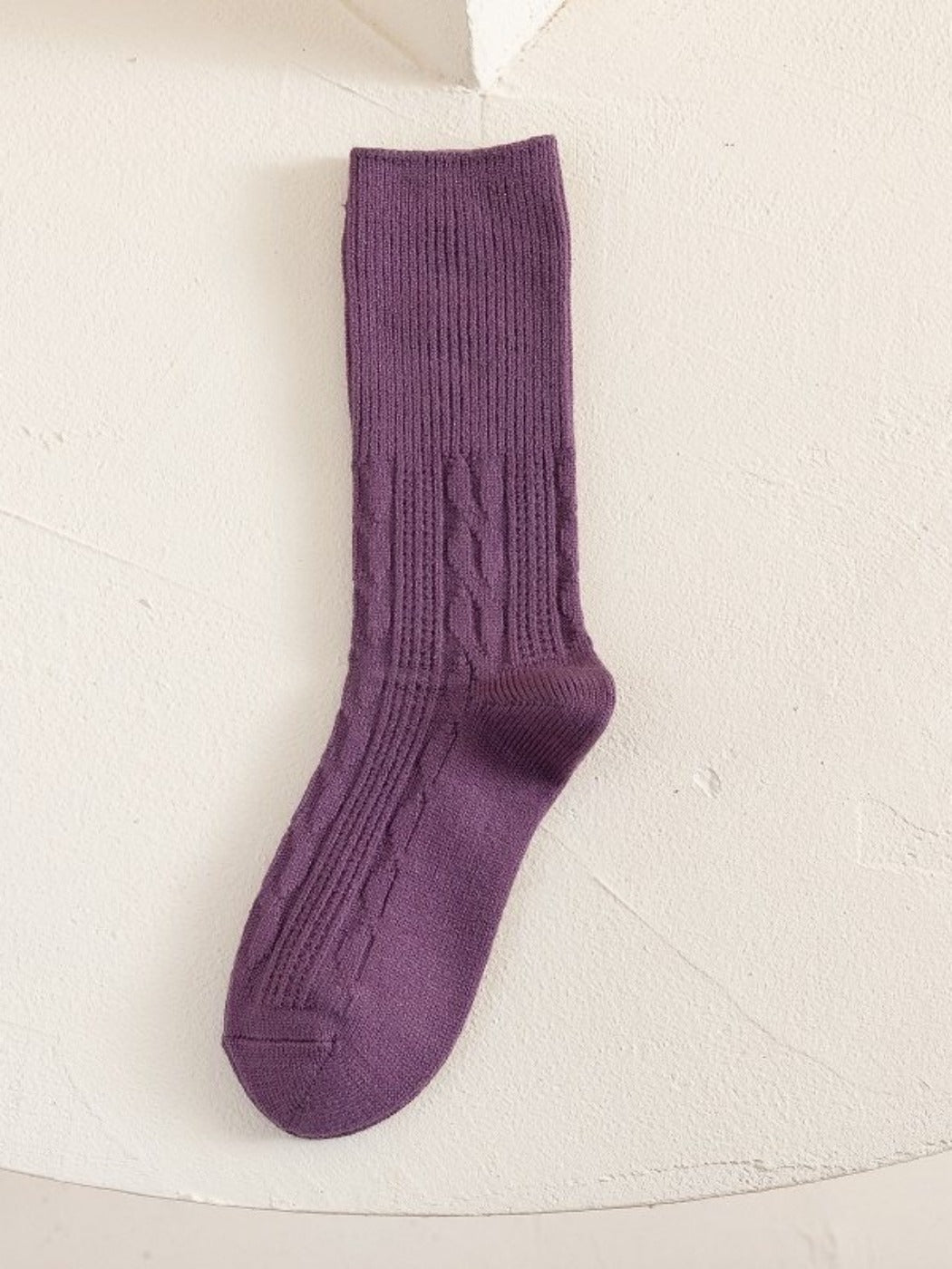 Rufia - Vintage Purple Mid-Calf Winter Socks for Girls