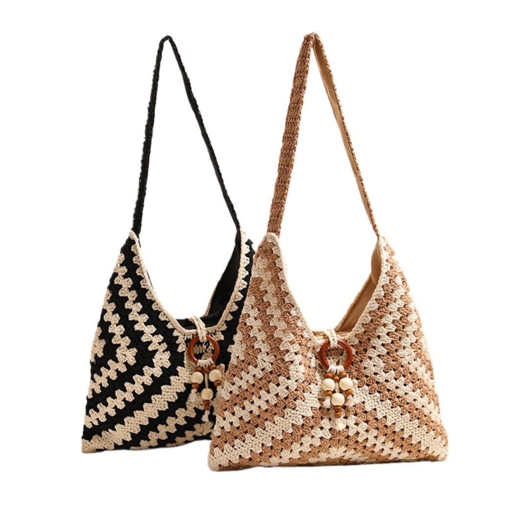Cosbai - V-shape Crochet Shoulder Bag - Classic & Stylish