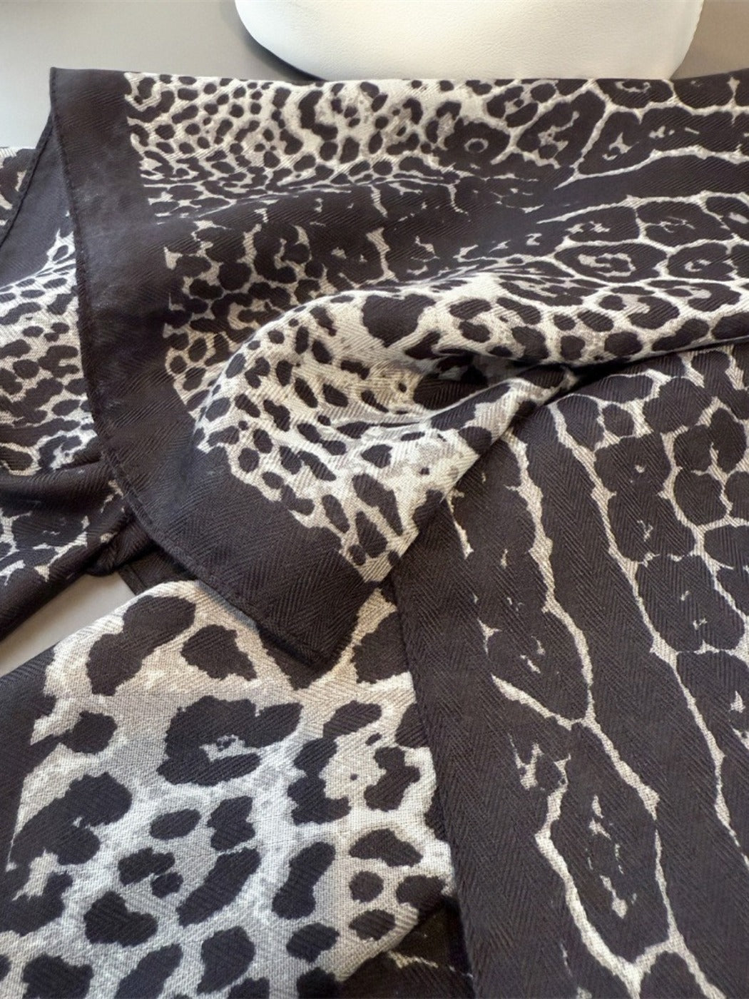 Scarvii - Dark Leopard Print Square Scarf