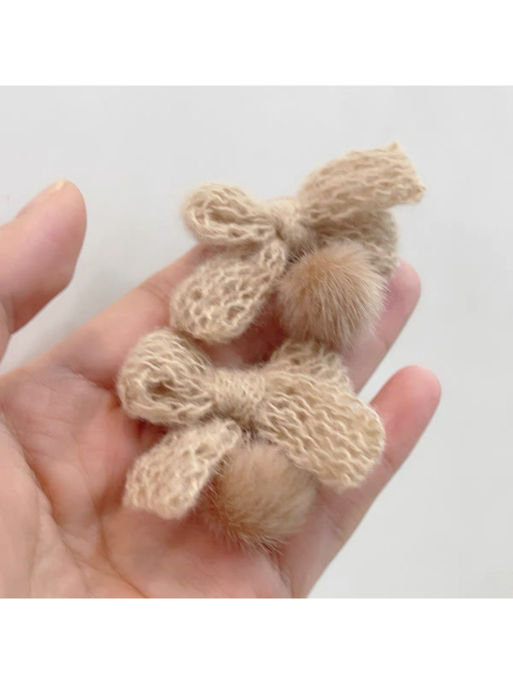 Earwish - Fuzzy Bow Drop Earrings