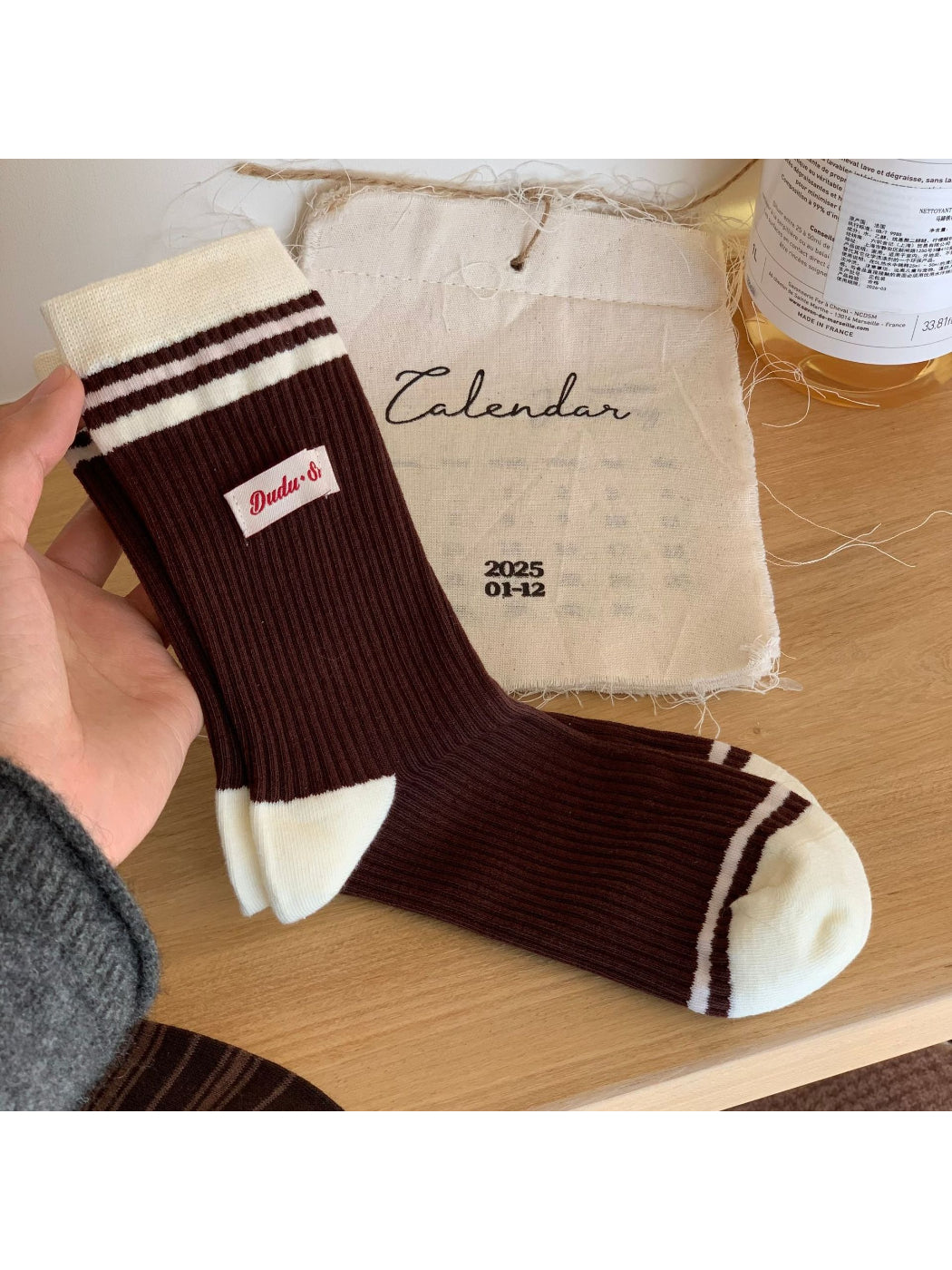 Rufia - Retro Stripe Ribbed Crew Socks