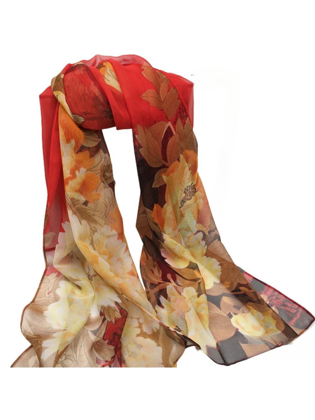 Scarvii - Vibrant Peony Print Scarf - Light & Feminine