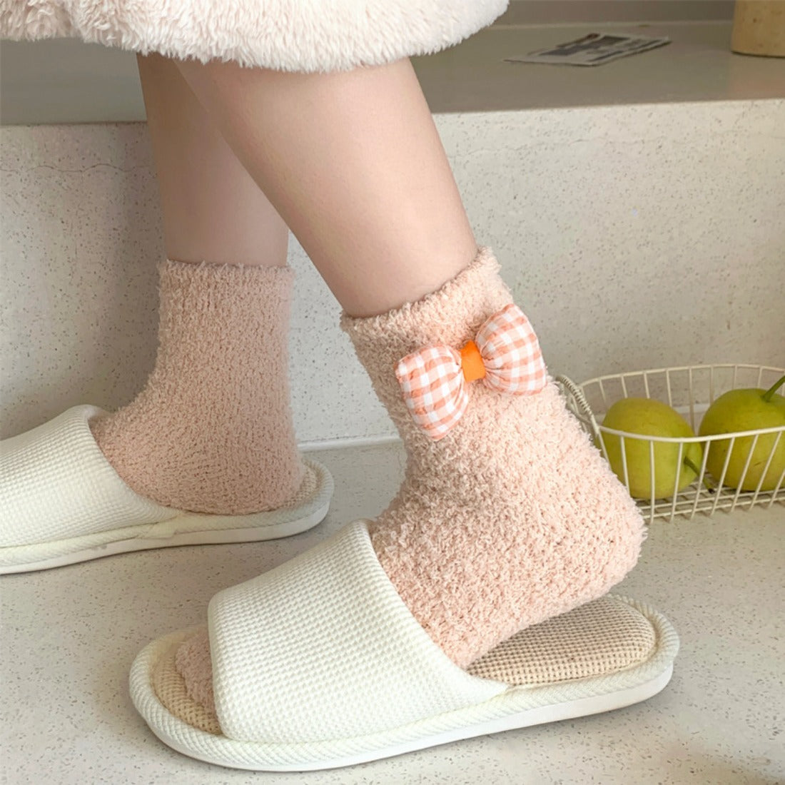 Rufia - Bowknot Coral Fleece Socks