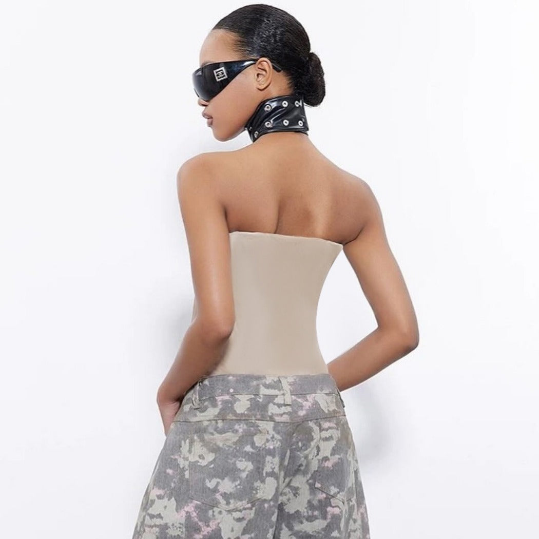 Vesty - Urban Chic Letter Print Body-Hugging Top
