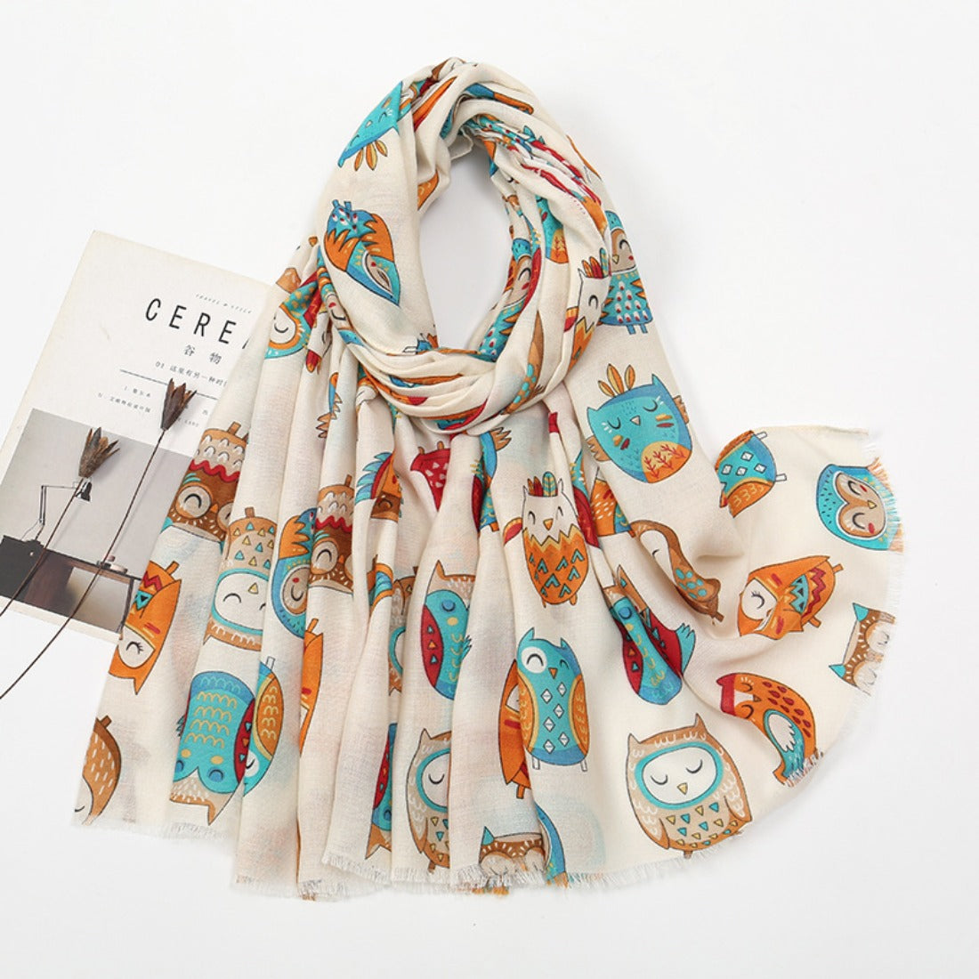 Scarvii - Cute Cartoon Owl Pattern Scarf