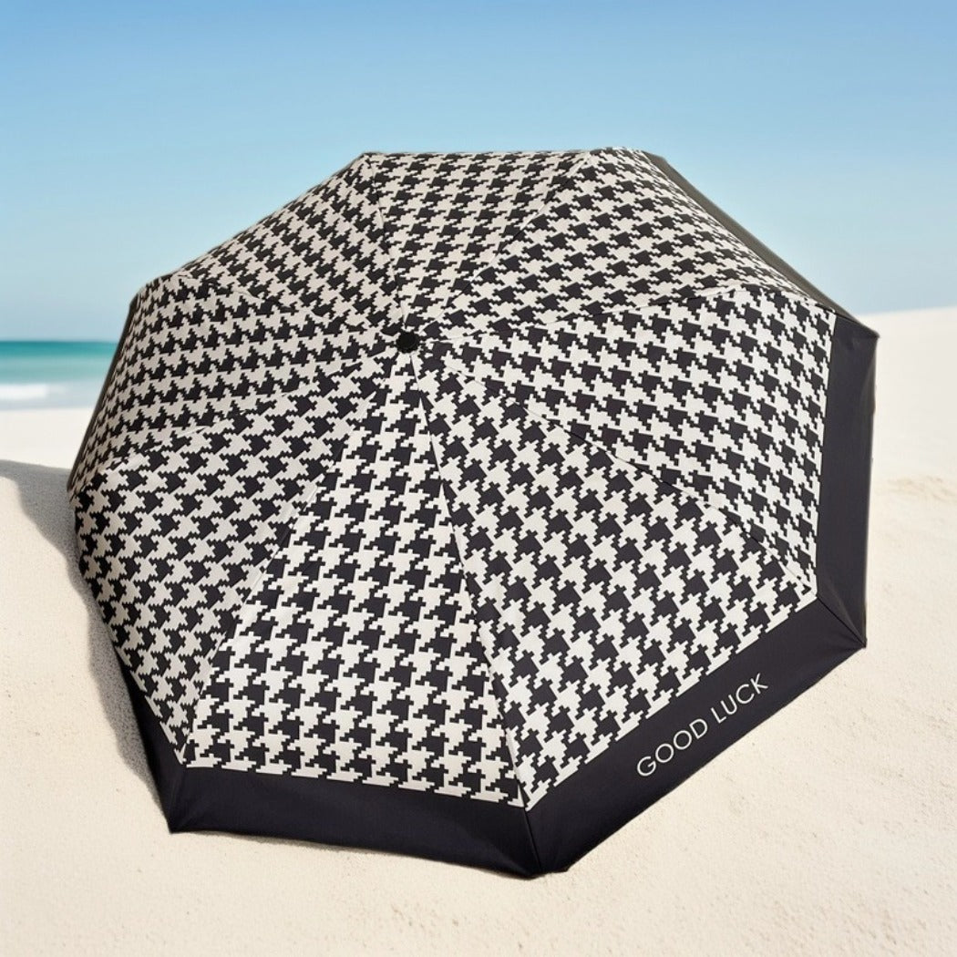 Rano - Houndstooth Print Compact Umbrella (Auto/Manual)