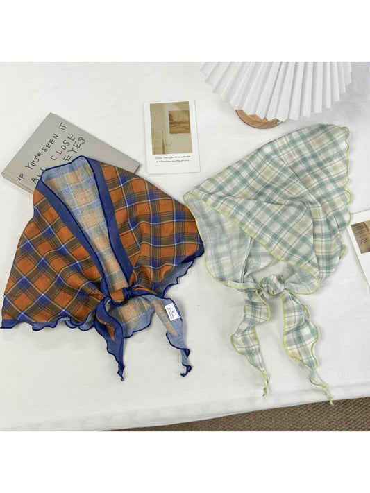 Scarvii - Elegant Plaid Fashion Triangle Bandana