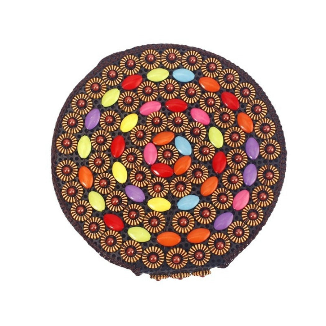 Cosbai - Boho Round Woven Crossbody Bag - Unique & Artistic