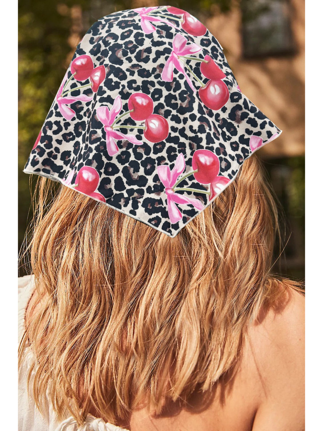 Scarvii Cherry Print Triangle Scarf
