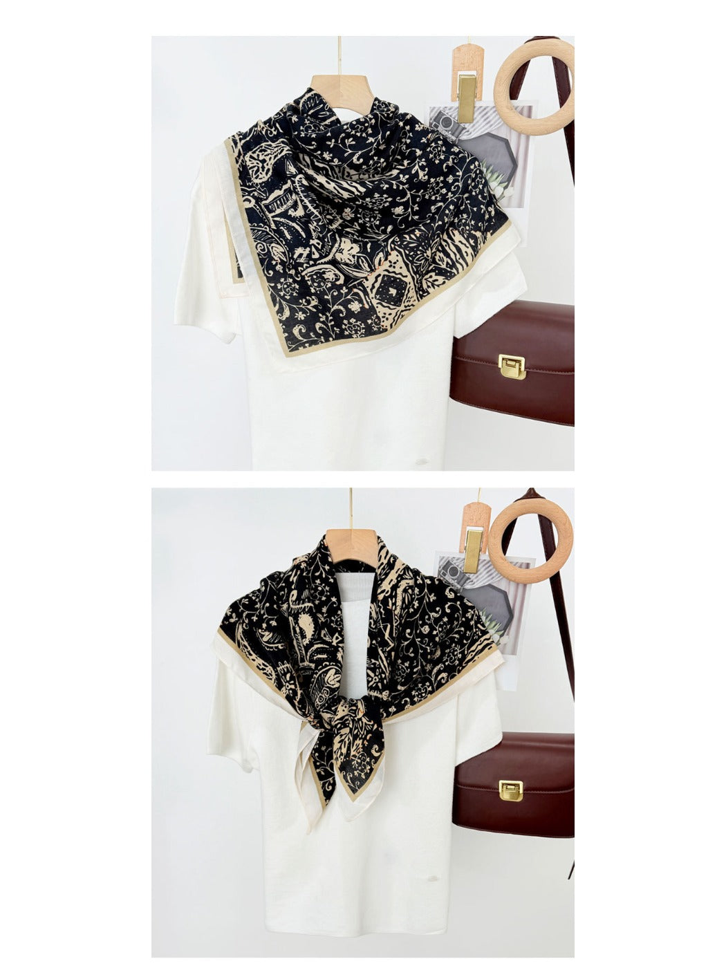 Scarvii - Vintage Paisley Square Scarf for Women