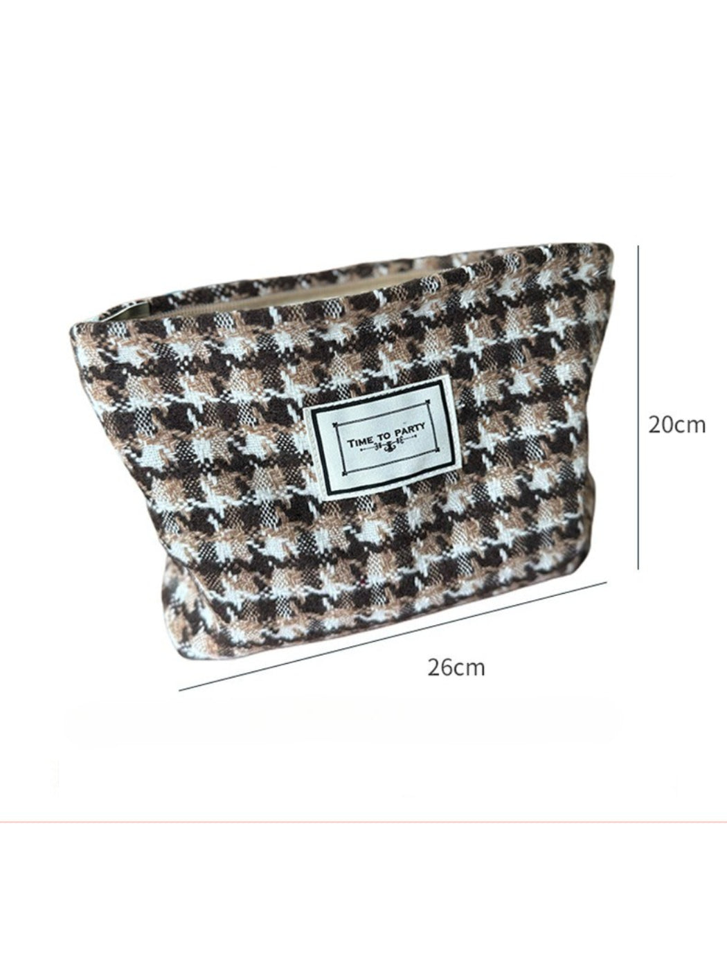 Cosbai - Vintage Check Zip Pouch