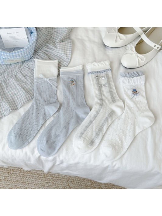 Rufia - Lace Trim Bow Detail Crew Socks product image 2