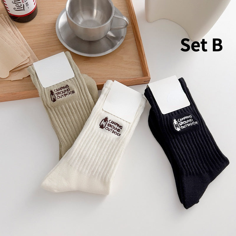 Rufia - 3 Pairs Camping Vintage Socks