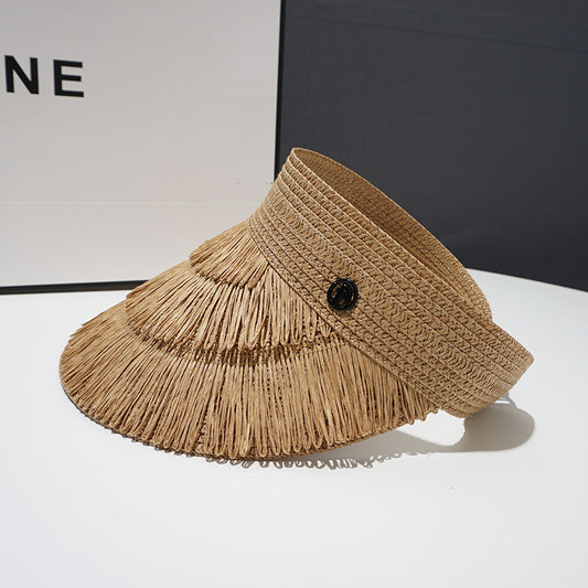Side view of Haila adjustable summer hat showing breathable fabric and strap