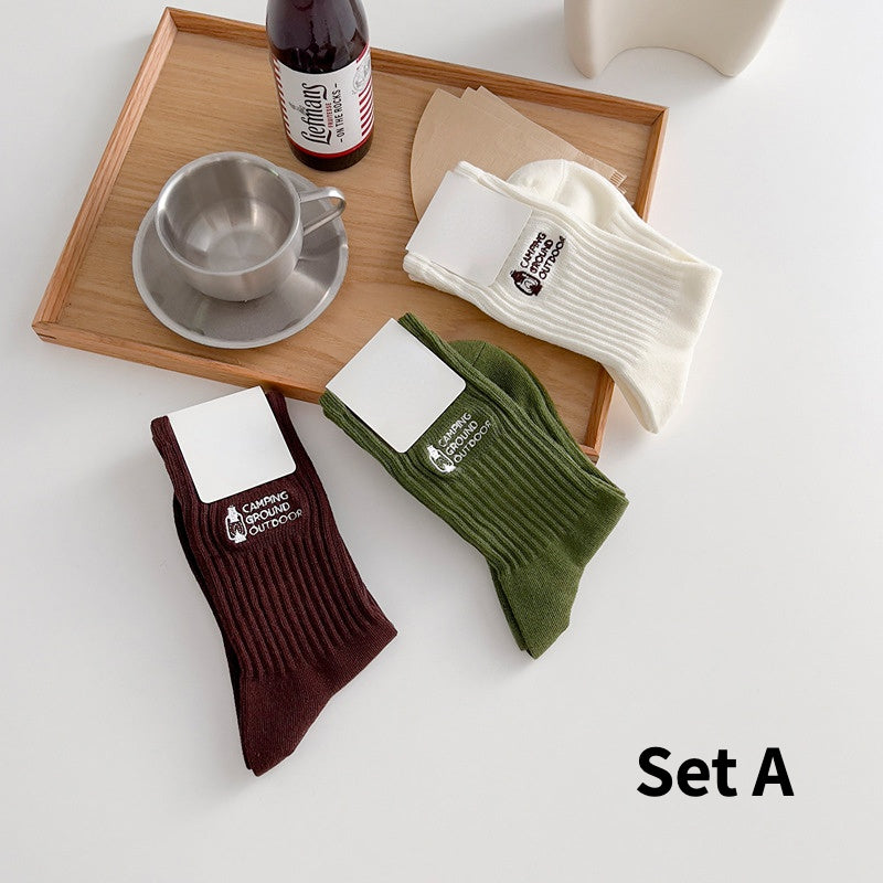 Rufia - 3 Pairs Camping Vintage Socks