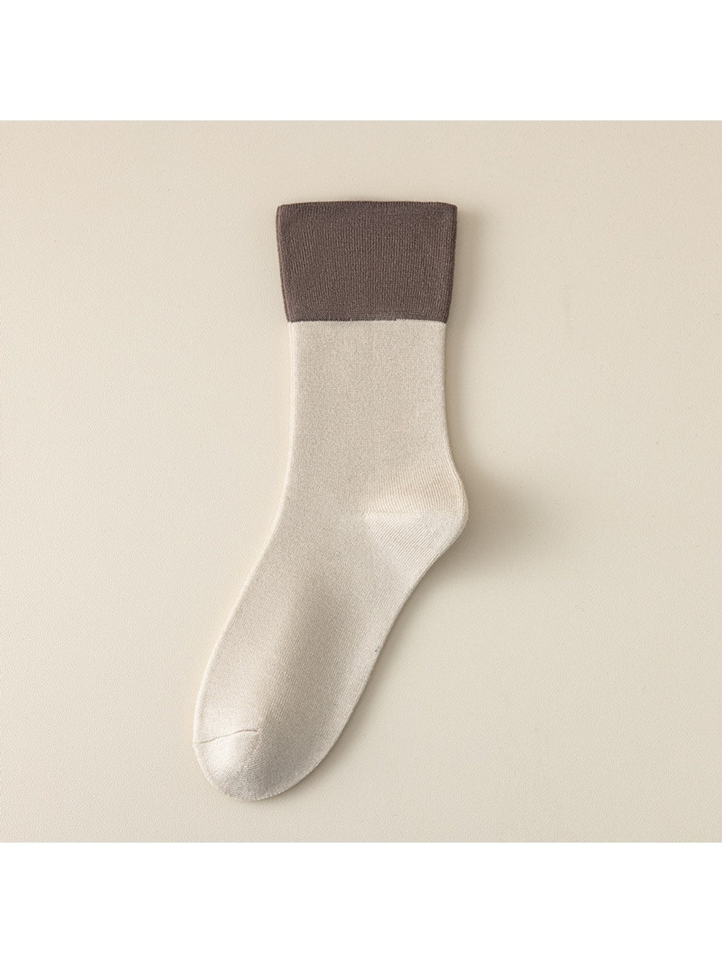 Rufia - Neutral Two-tone Color Block Crew Socks