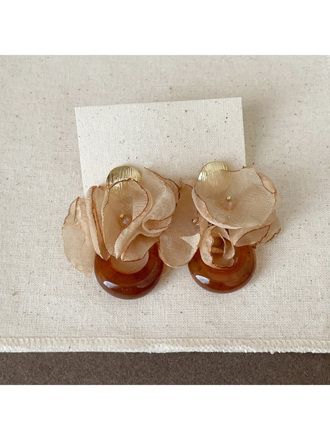 Earwish - Chiffon Flower Shaped Chic Earrings