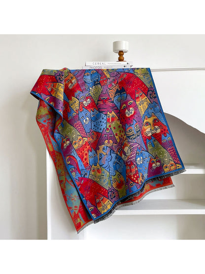 Scarvii - Vintage Abstract Art Paisley Print Scarf & Wrap