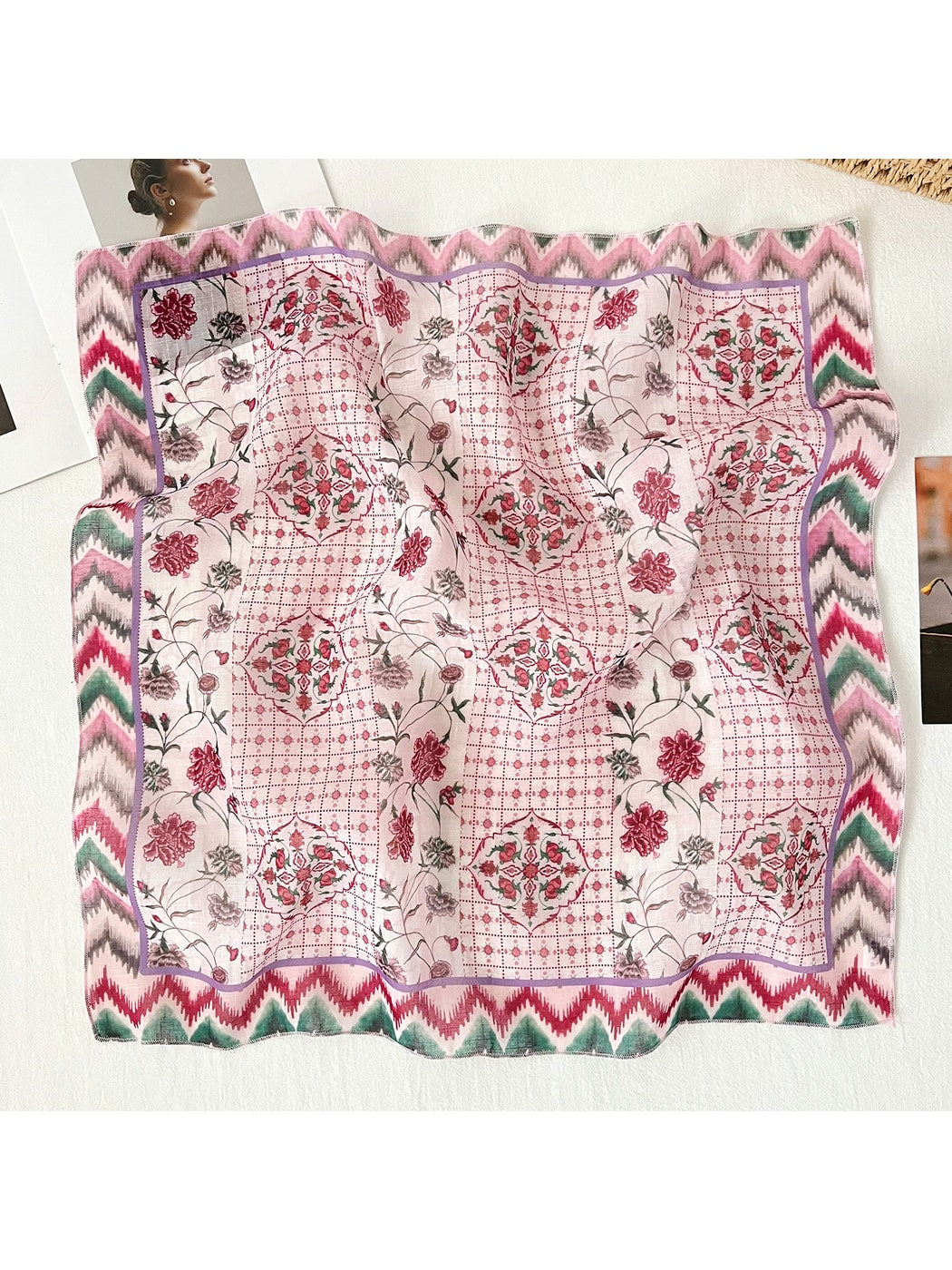 Scarvii - Plant Floral Retro Styling Square Scarf