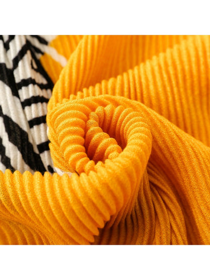 Scarvii - Yellow Zebra Print Crinkle Scarf
