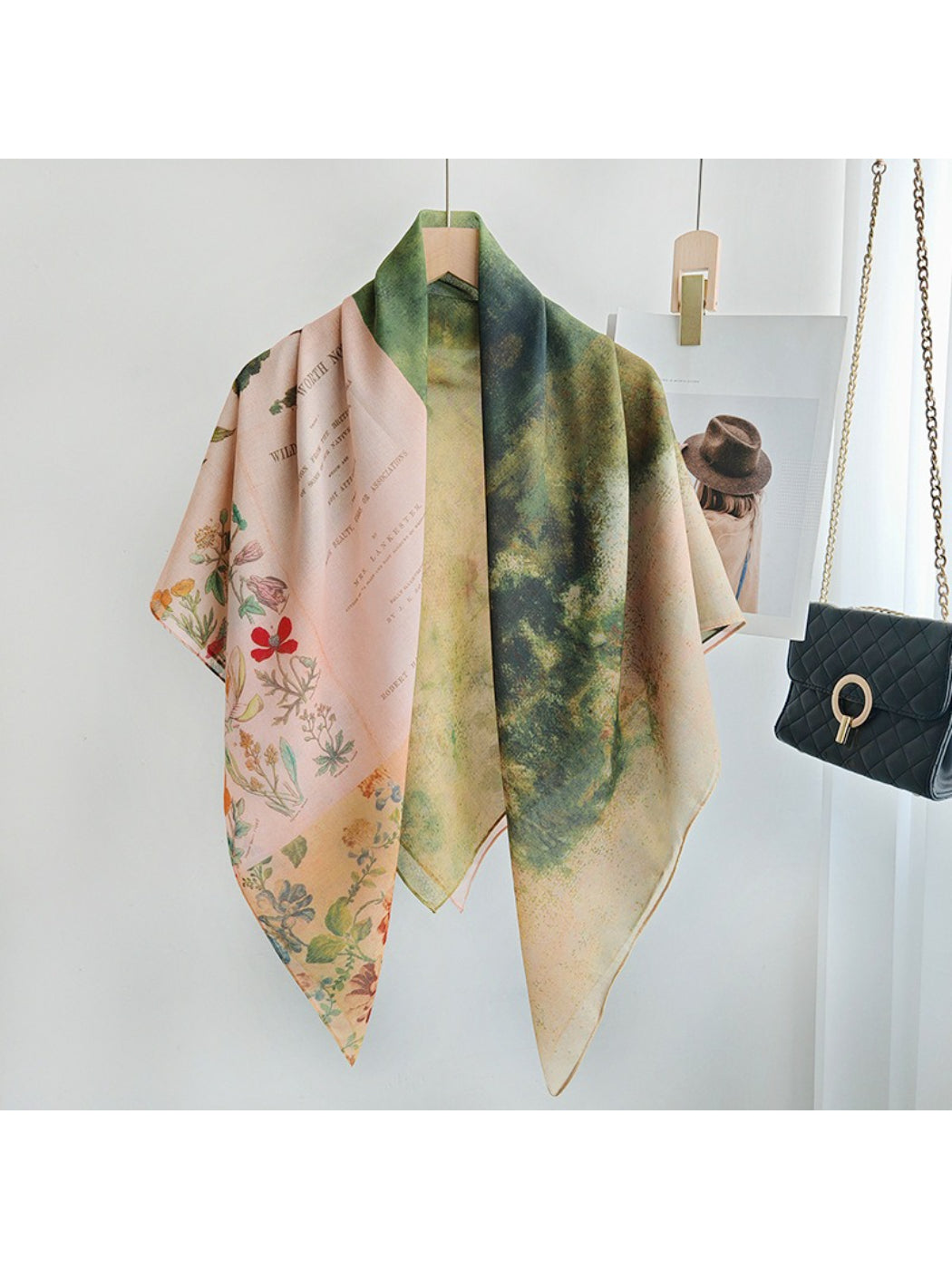 Scarvii Painterly Floral Square Scarf