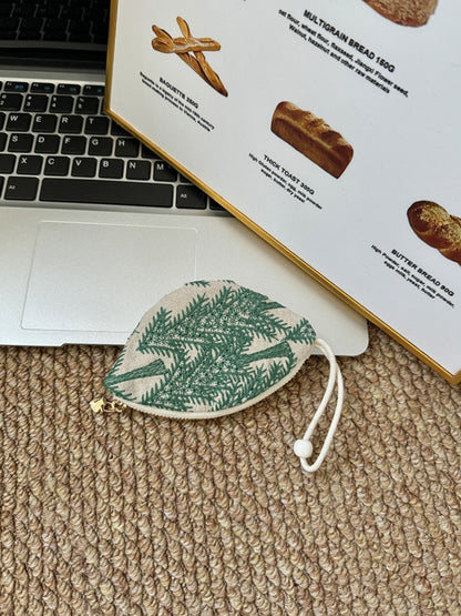 Cosbai - Pull-String Embroidery Keychain Pouch