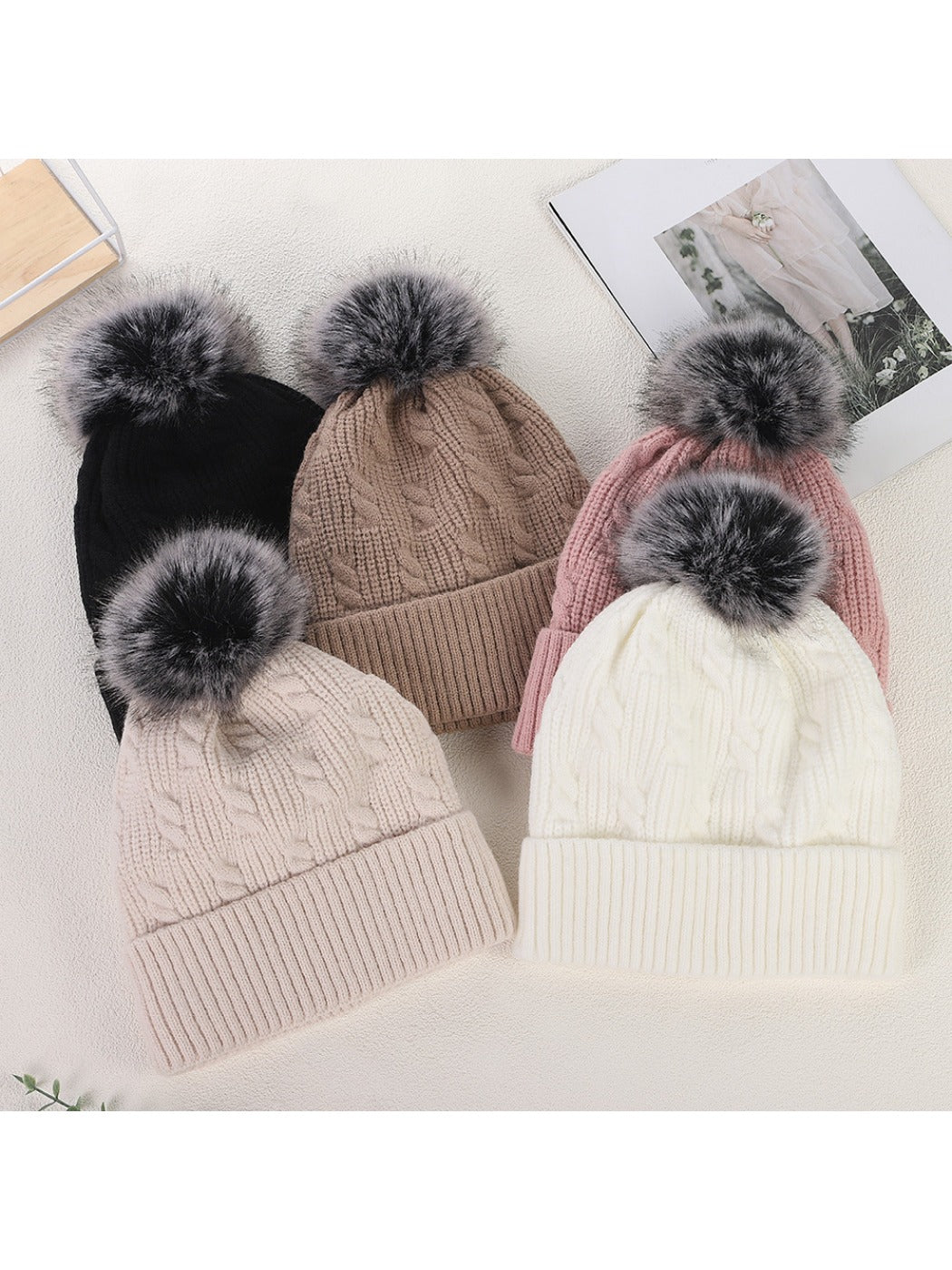 Haila - Winter Knitted Beanie with Pom Pom