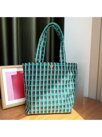 Cosbai - Vintage Grid Everyday Carry Small Tote