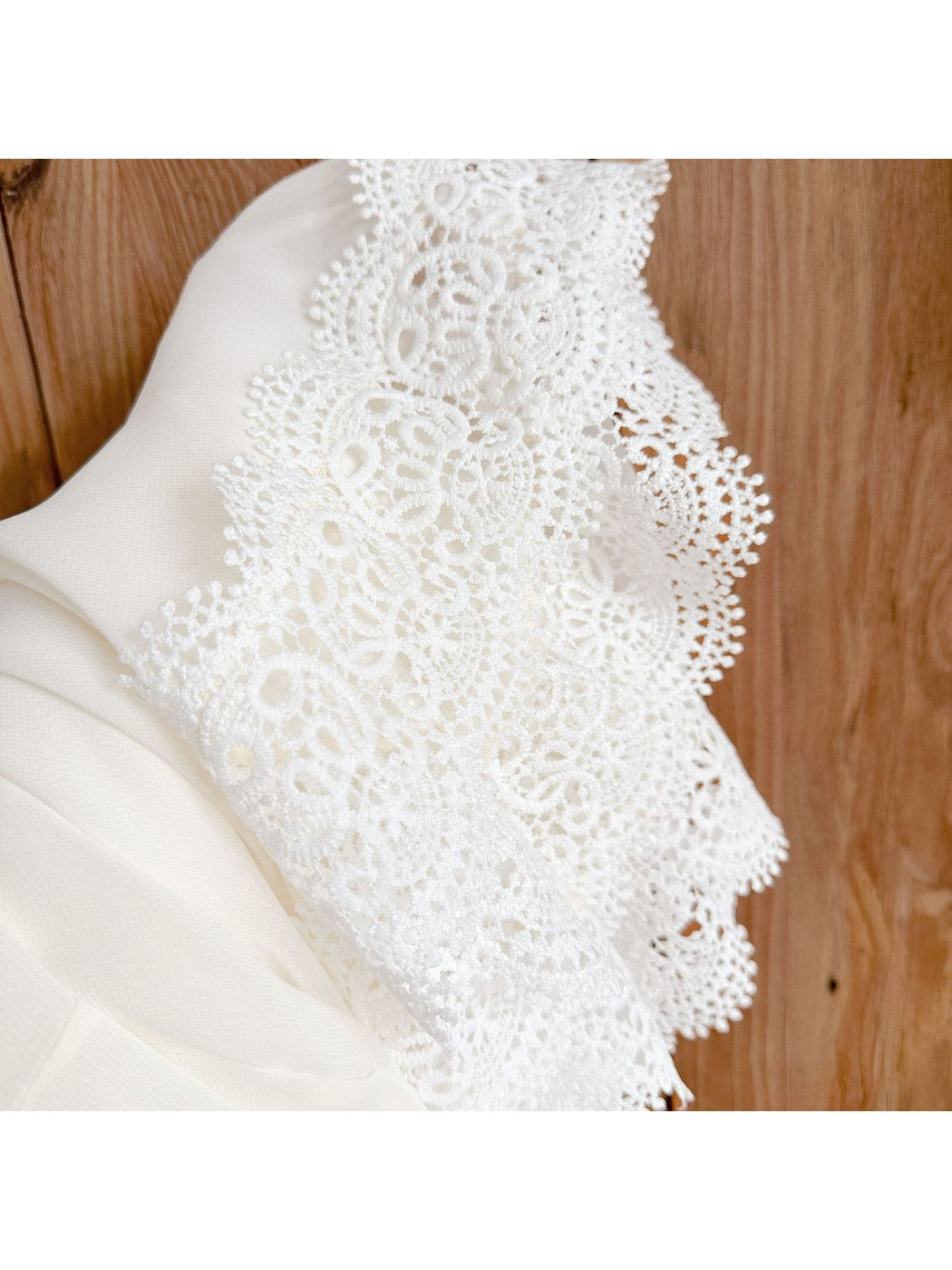 Scarvii - Elegant White Sheer Lace Trim Shawl