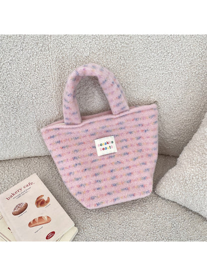 Cosbai - Mini Plush Flower Tote Bag